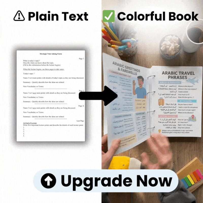 Upgraded Notes Upgrade To 1000+ Colorful Notes – Study Arabic Notes